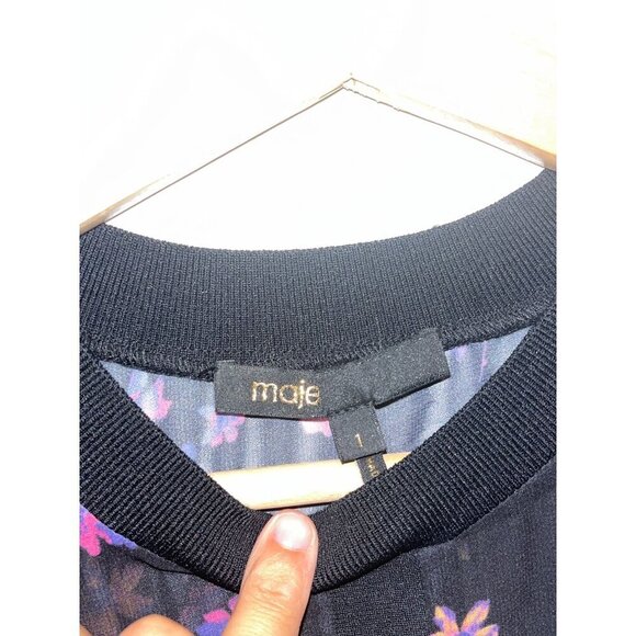 Maje Rivoline Pleated Chiffon Shirtdress Size Small - Picture 5 of 11